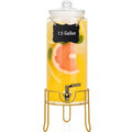 1.5 Gallon Glass Drink Dispensers with Stainless Steel Spigot Y38299