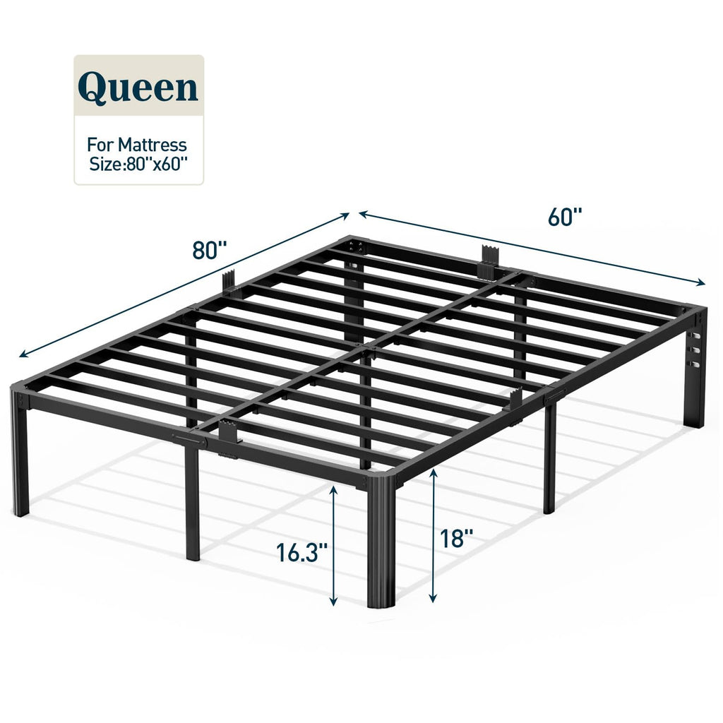 Queen 18 Inch Heavy Duty Metal Platform Bed Frame K763