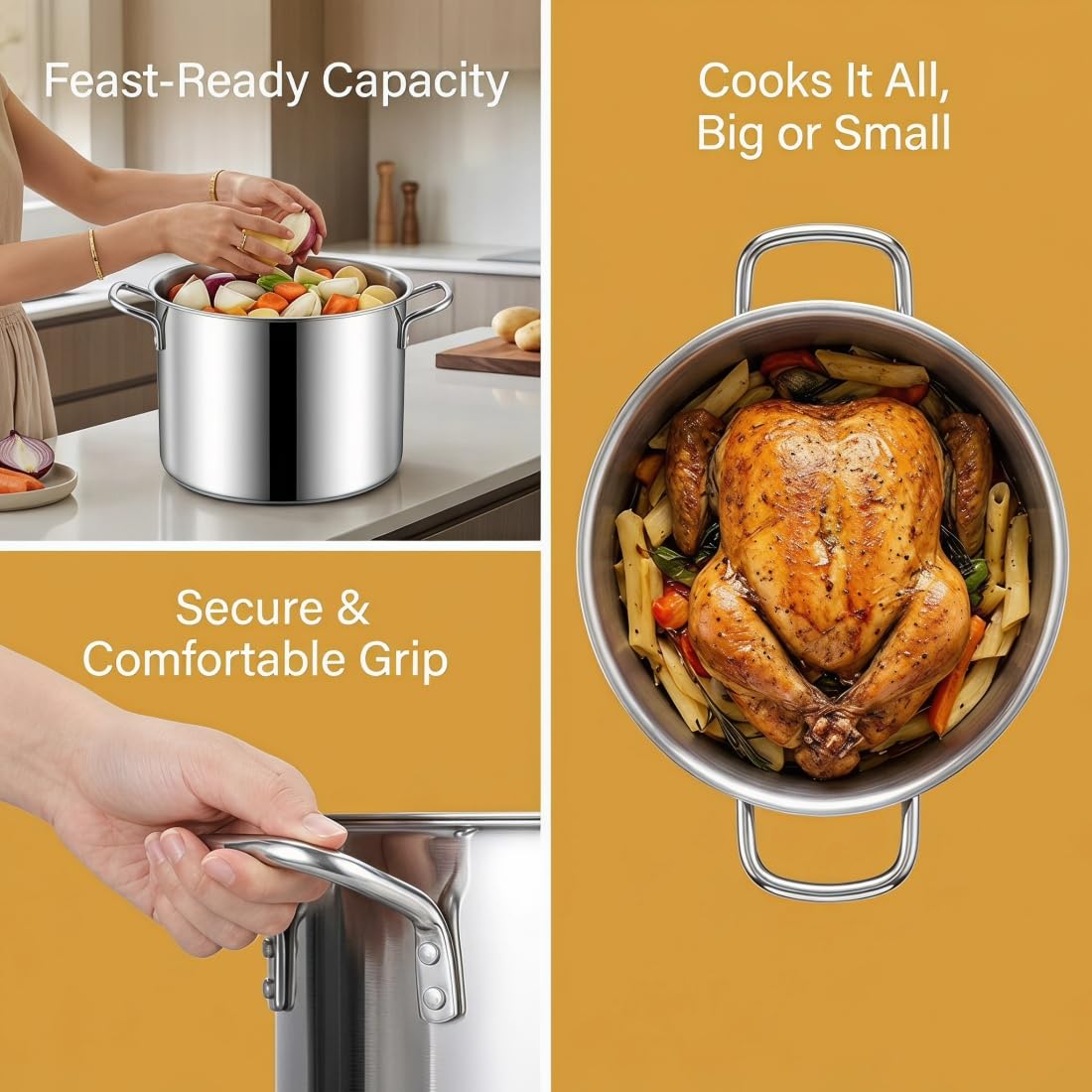 Stainless Steel Stock Pot with Lid V796
