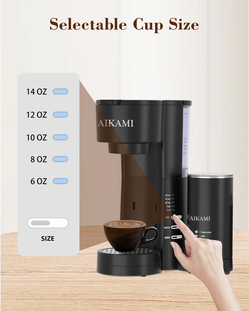 4 IN 1 Single Serve Coffee Maker with Milk Frother and Coffee Grinder U48948