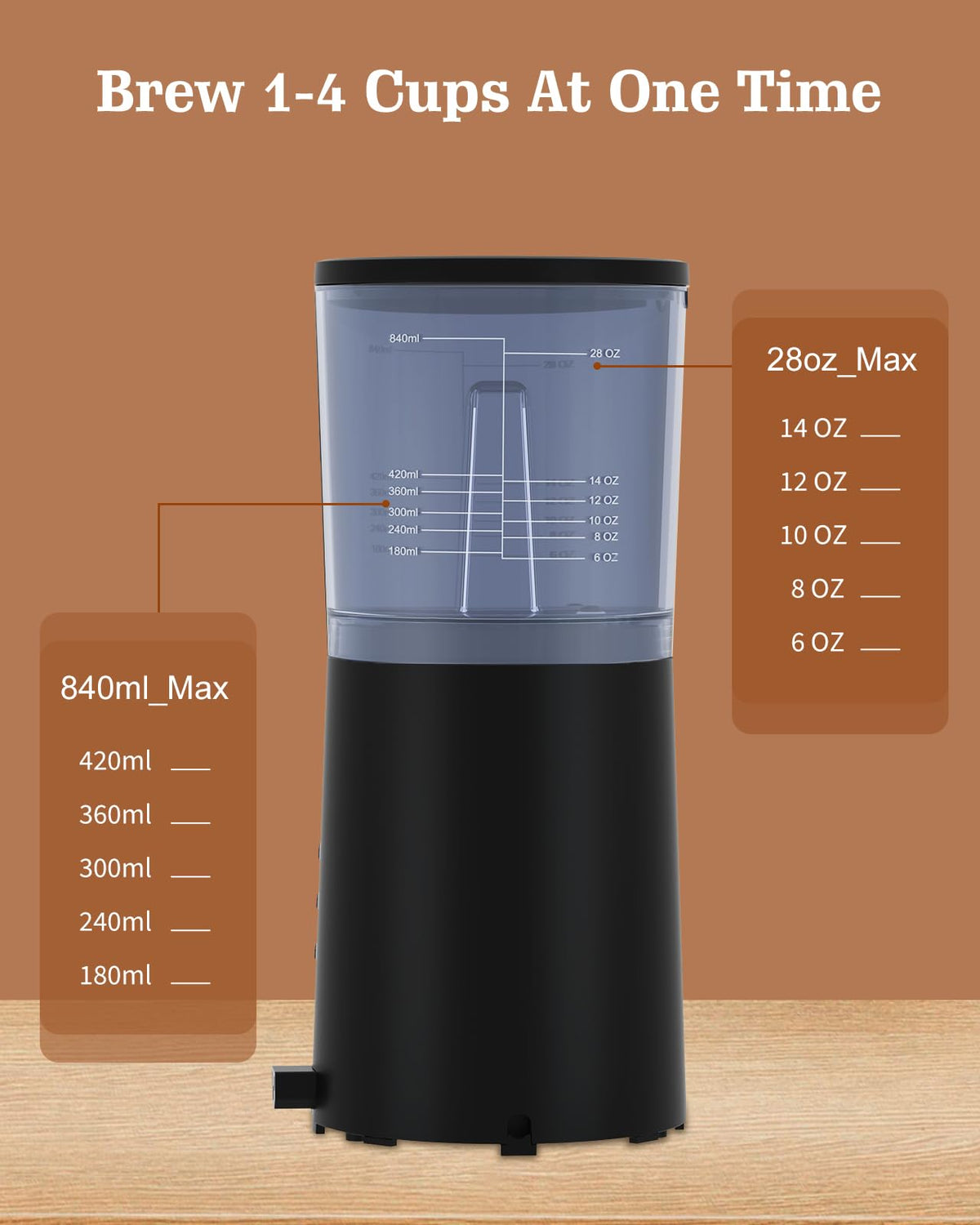 4 IN 1 Single Serve Coffee Maker with Milk Frother and Coffee Grinder U48948