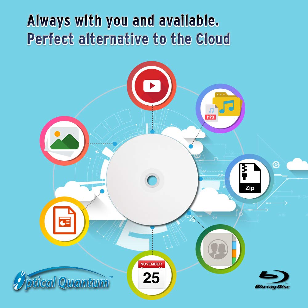 25GB 6X White Inkjet Printable Blu-ray Discs 50-Pack A995674