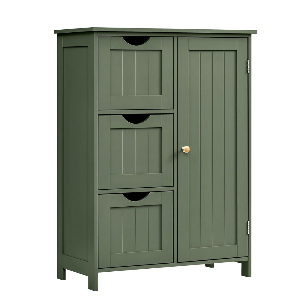Forest Green 3 Drawer Bathroom Floor Storage Cabinet Z5270