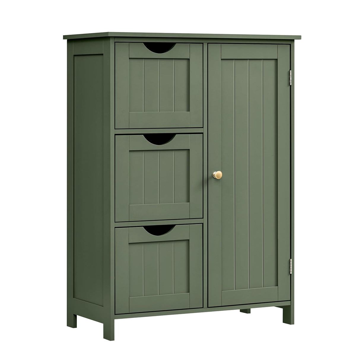 Forest Green 3 Drawer Bathroom Floor Storage Cabinet Z5270
