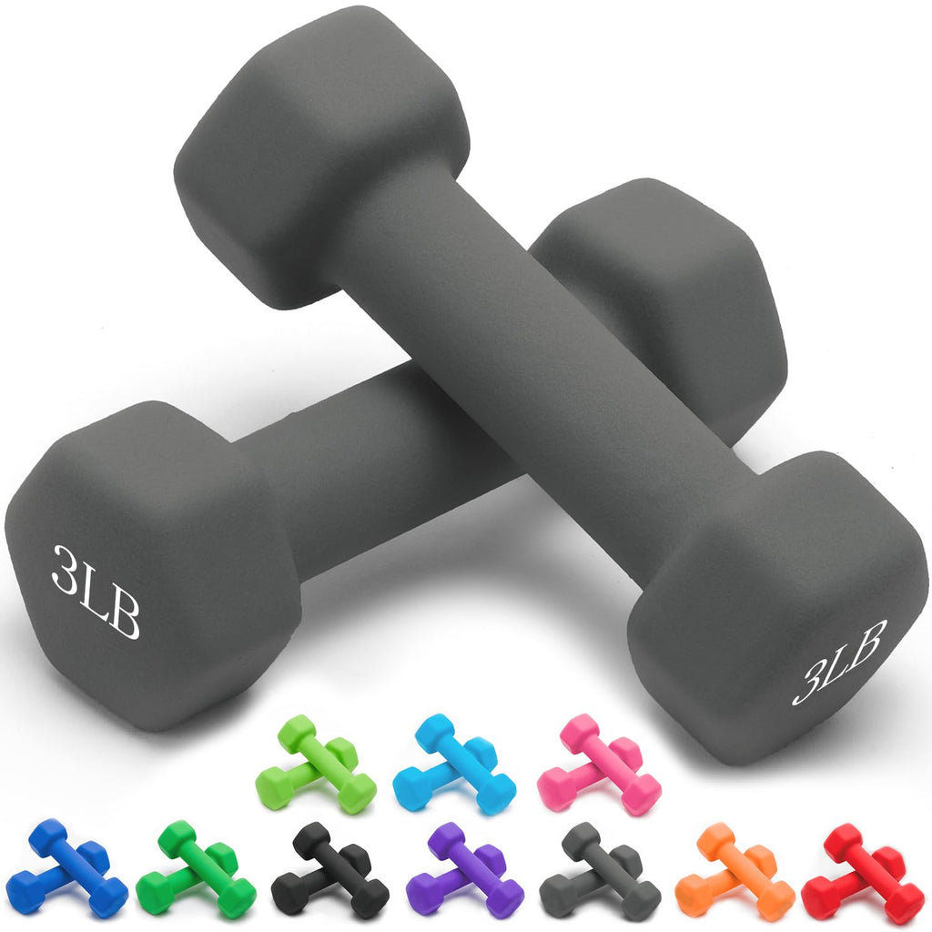 Neoprene Dumbbells Set, 1-15 LB, Anti-Slip, Hex Shape Y98929