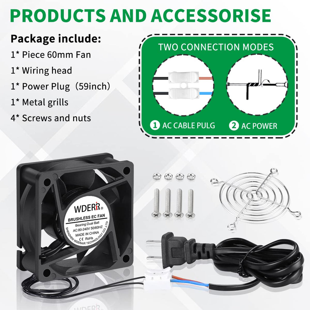 60mm x 25mm Mini Muffin Fan Cooling Axial AC U5094