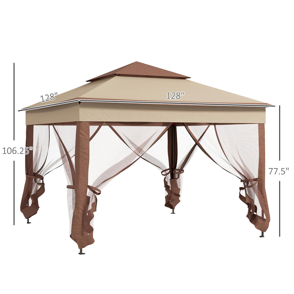 11' x 11' Pop Up Canopy with Removable Zipper Netting F1274