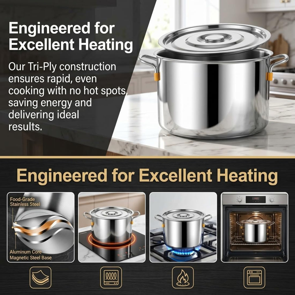 Stainless Steel Stock Pot with Lid V796