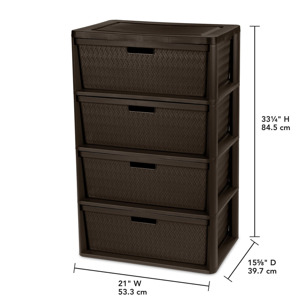 4 Drawer Brown Storage Tower V5993