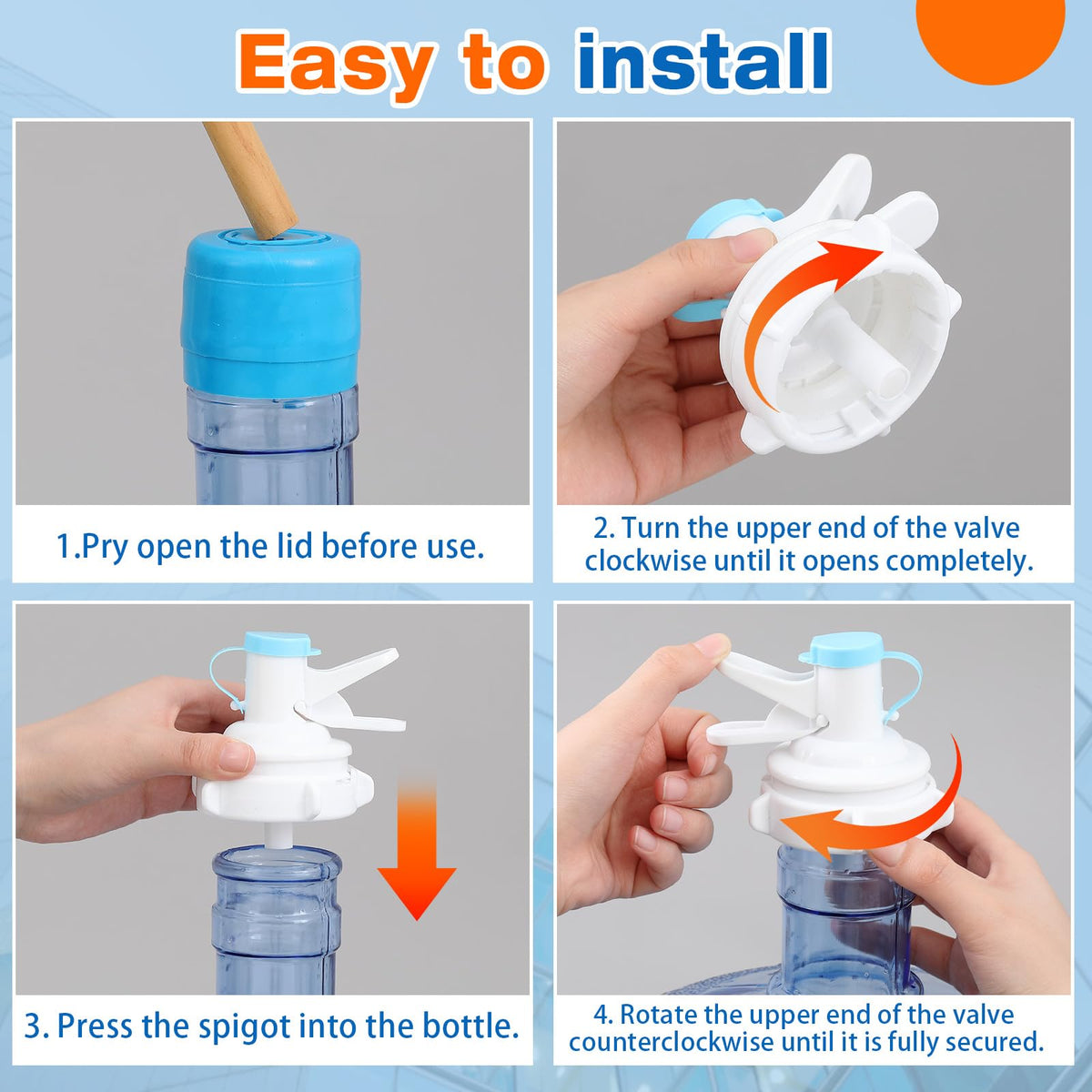 4 Sets Metal Water Jug Stand and Plastic Spigot Faucet S7127