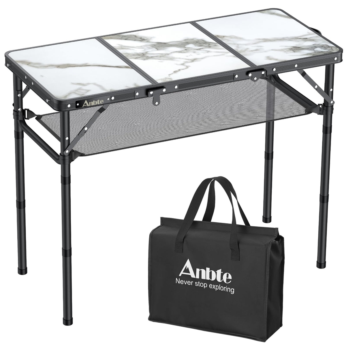 3ft Folding Camping Table, 3 Adjustable Height L5335