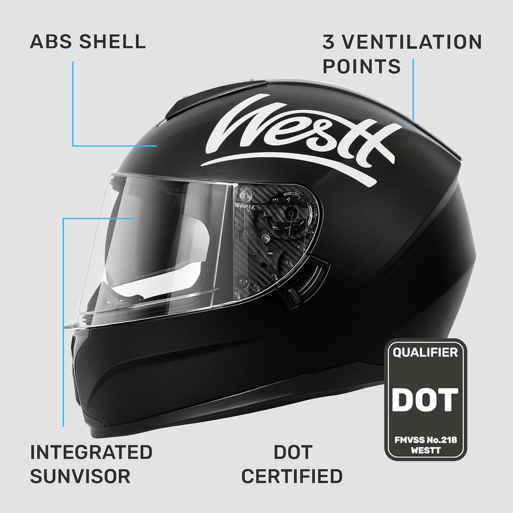Full Face Motorcycle Helmets Dual Visor DOT Approved Y971594