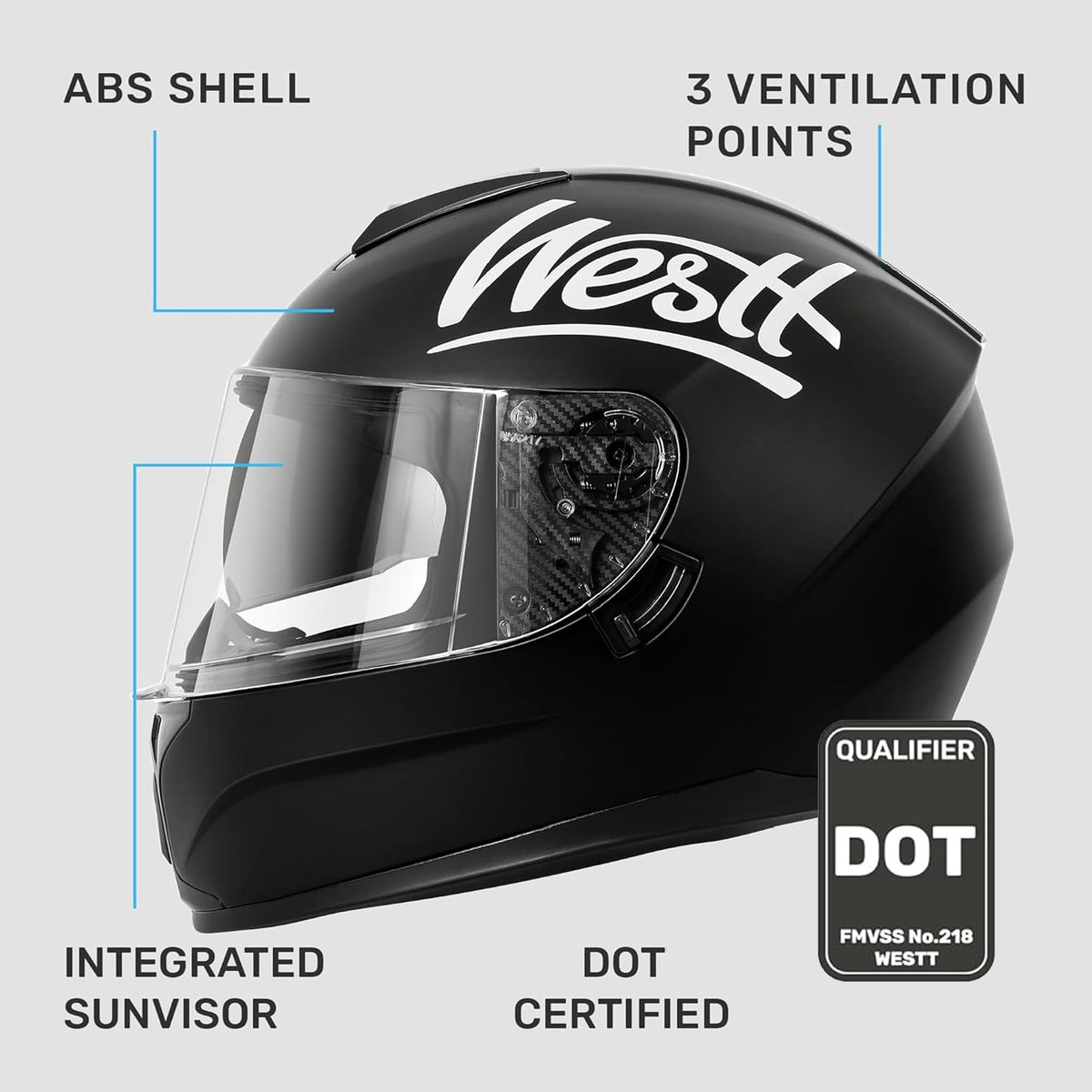 Full Face Motorcycle Helmets Dual Visor DOT Approved Y971594