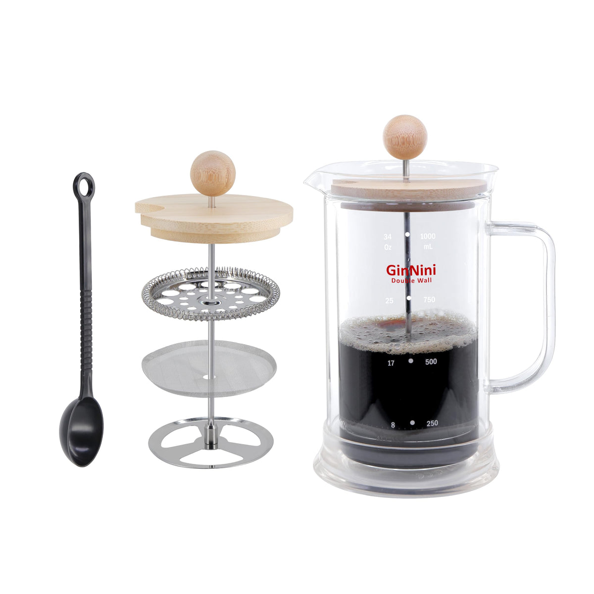 34oz Double-Wall Glass French Press L97103