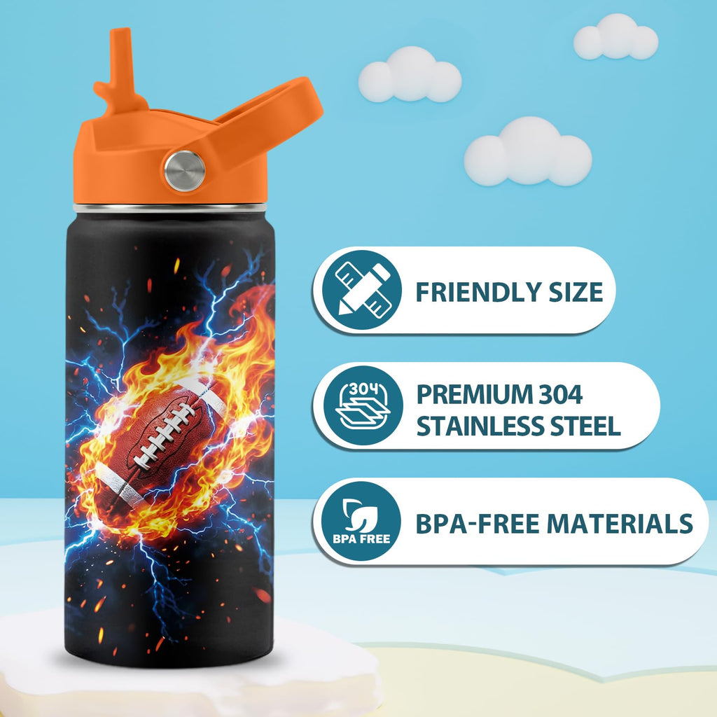 16 oz Stainless Steel Insulated Water Bottle with Straw Lid, 2 Pack W168