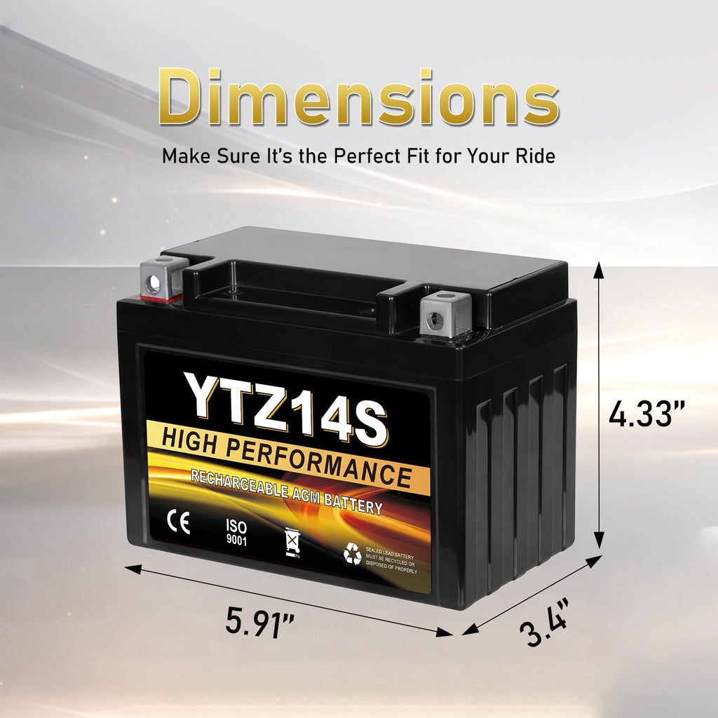 12V 11.2Ah AGM Sealed Motorcycle Battery H461400