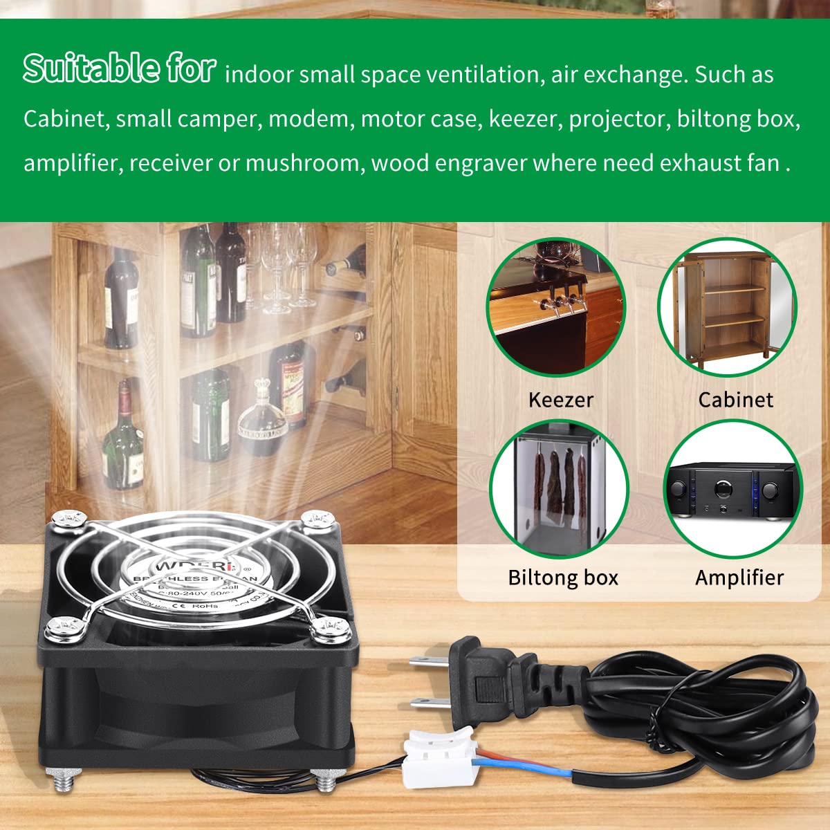 60mm x 25mm Mini Muffin Fan Cooling Axial AC U5094