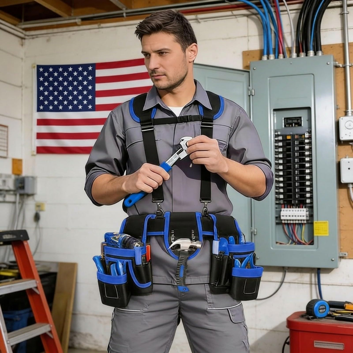 Heavy Duty Magnetic Tool Belt with Suspenders B767000