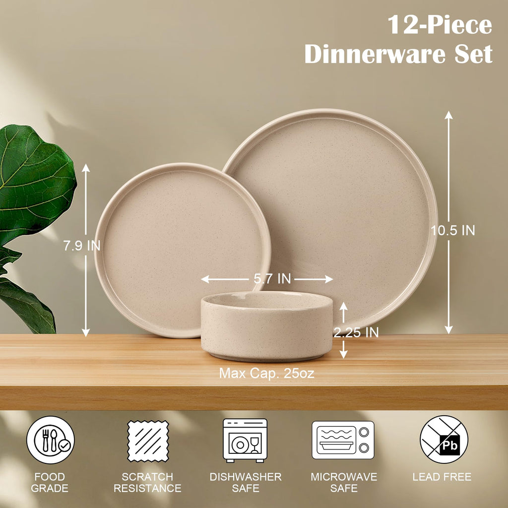Stoneware Dinnerware Set with Pasta Bowls, Set of 4 R171402
