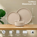 Stoneware Dinnerware Set with Pasta Bowls, Set of 4 R171402