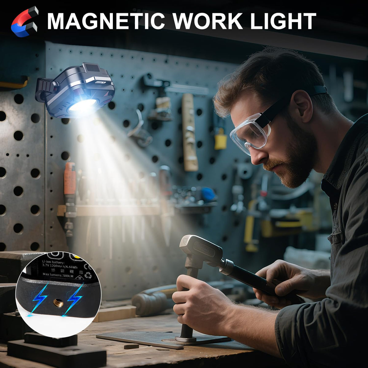 Rechargeable 500 Lumens Magnetic Work Light C2455