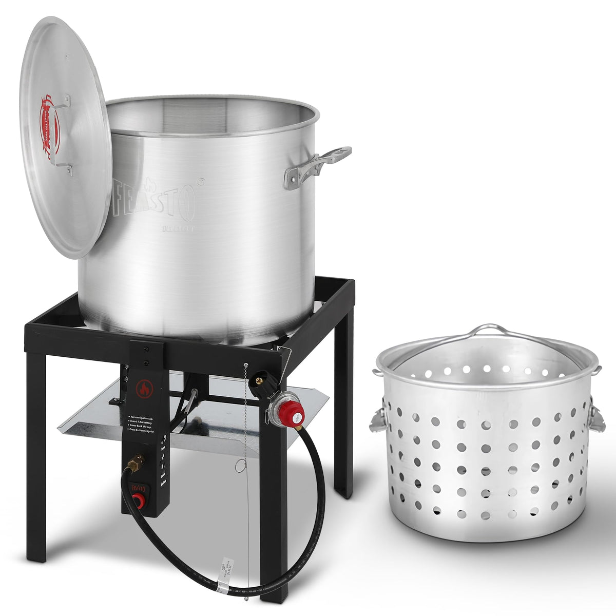 60QT Seafood Boil Pot with Basket and Burner M24121