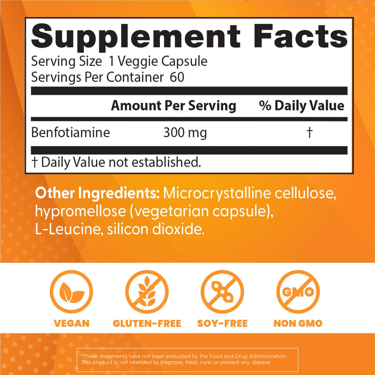 Benfotiamine 300mg Vegan 60 Veggie Caps N59474