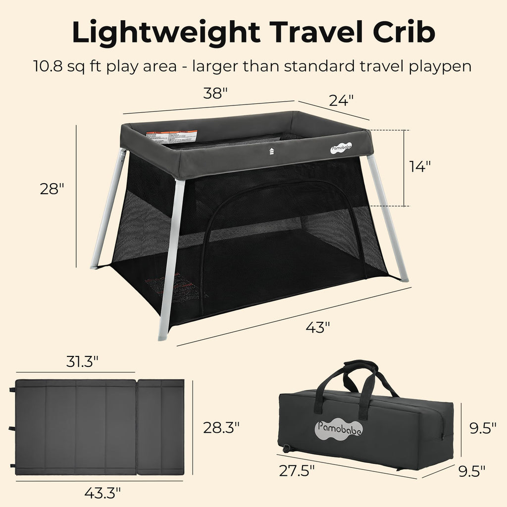 Foldable Portable Playpen with Mattress Y640442