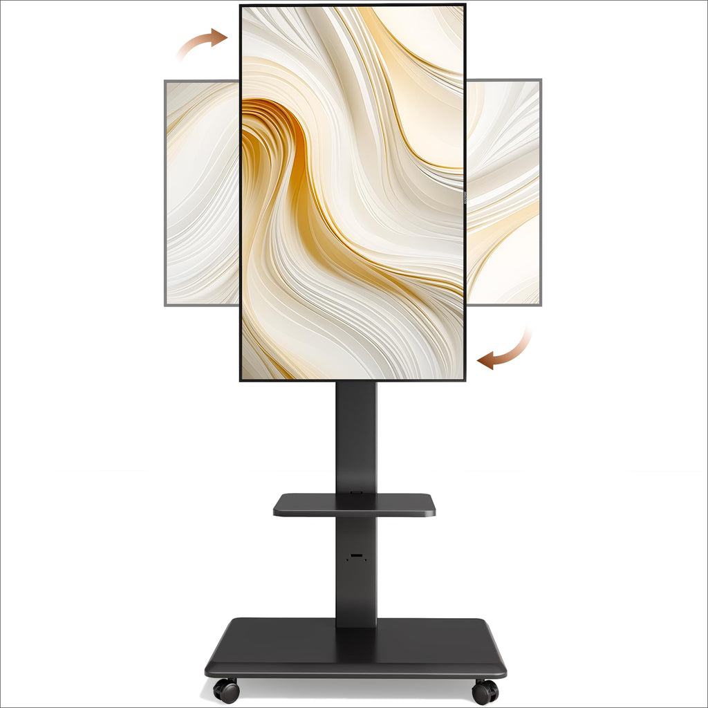 Black Rolling TV Stand for 37-86 Inch TVs Z756156