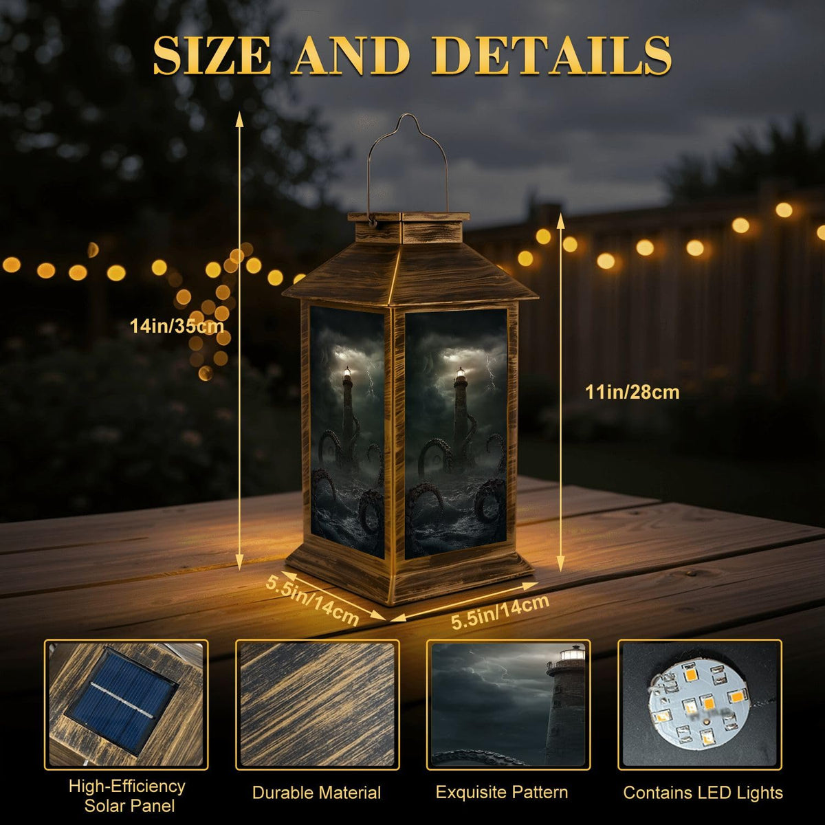 Waterproof Solar Powered Outdoor Hanging Lantern J311