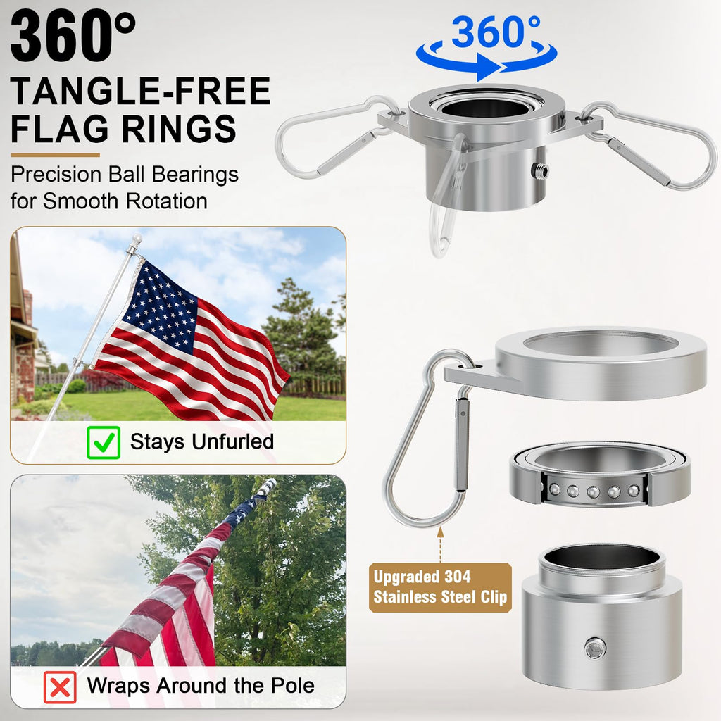 6 Ft Stainless Steel Adjustable Flag Pole Kit C3468
