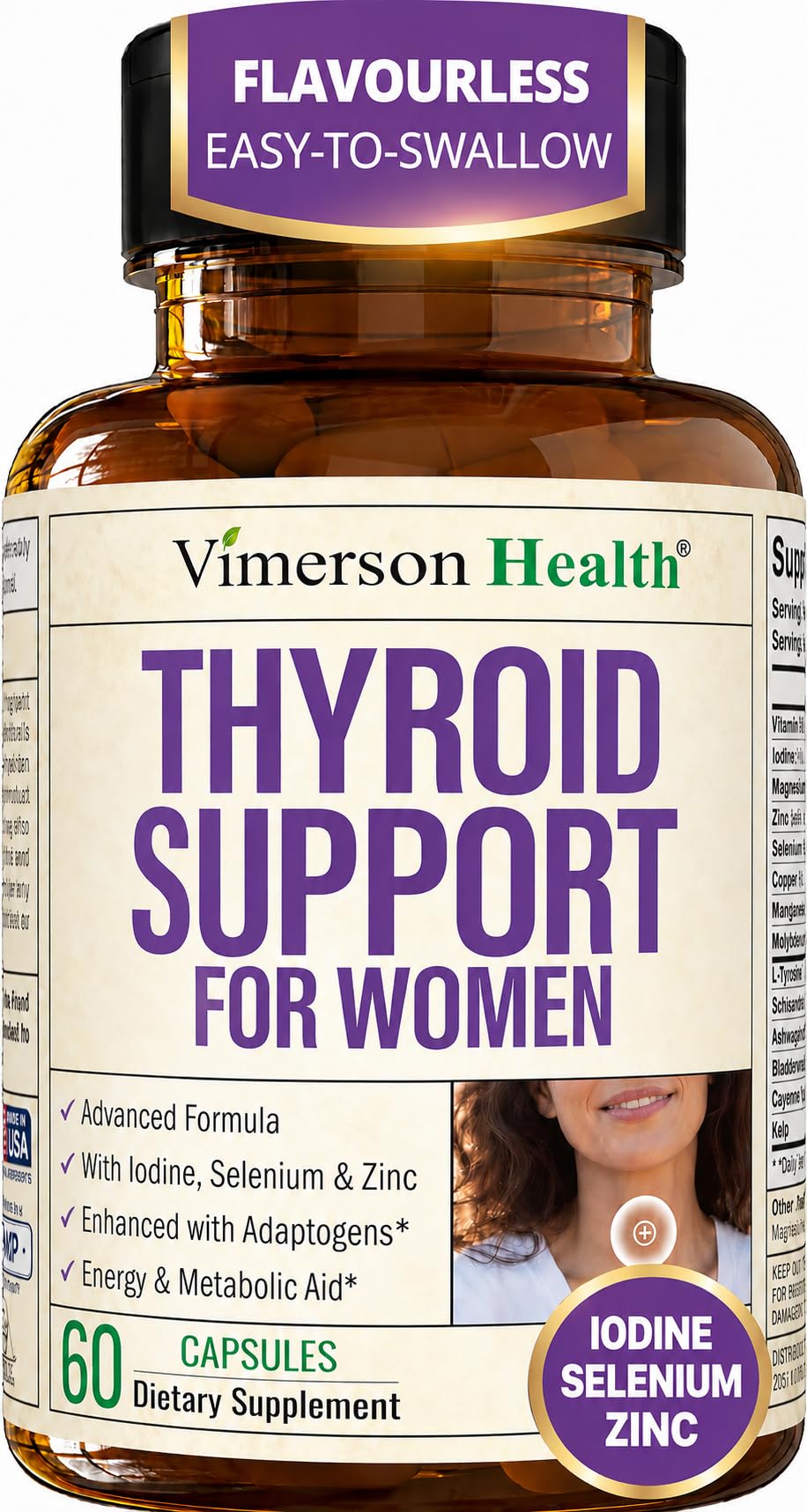 Thyroid Support with Selenium, Iodine & Zinc, 60 Capsules W371