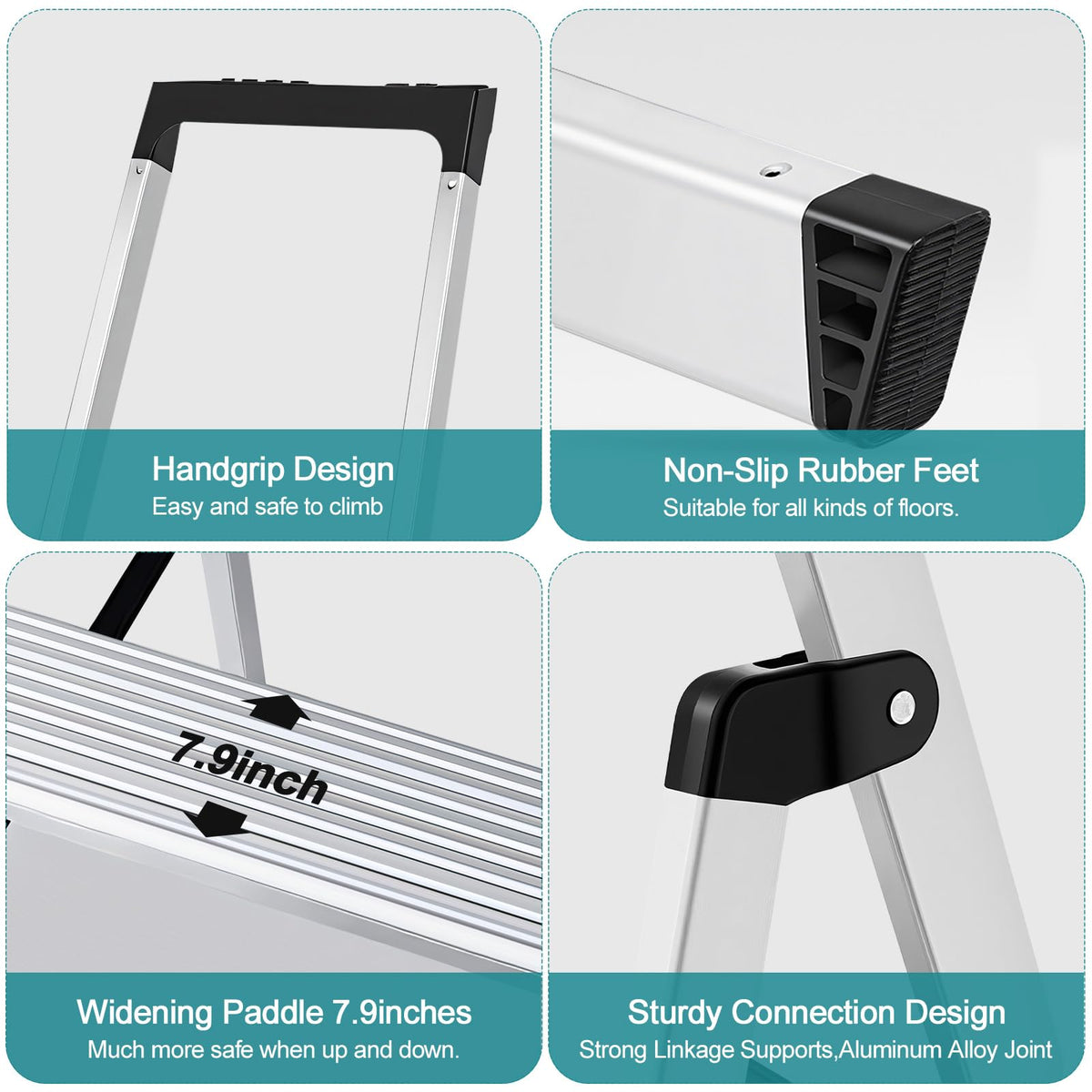 5 Step Aluminum Folding Step Stool B3660