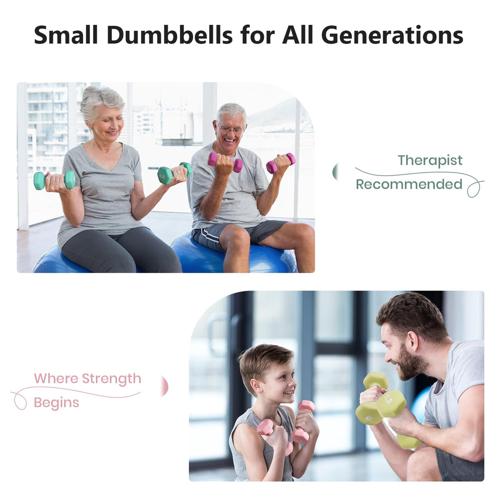 Set of 2 Neoprene Coated Hex Dumbbells V9532