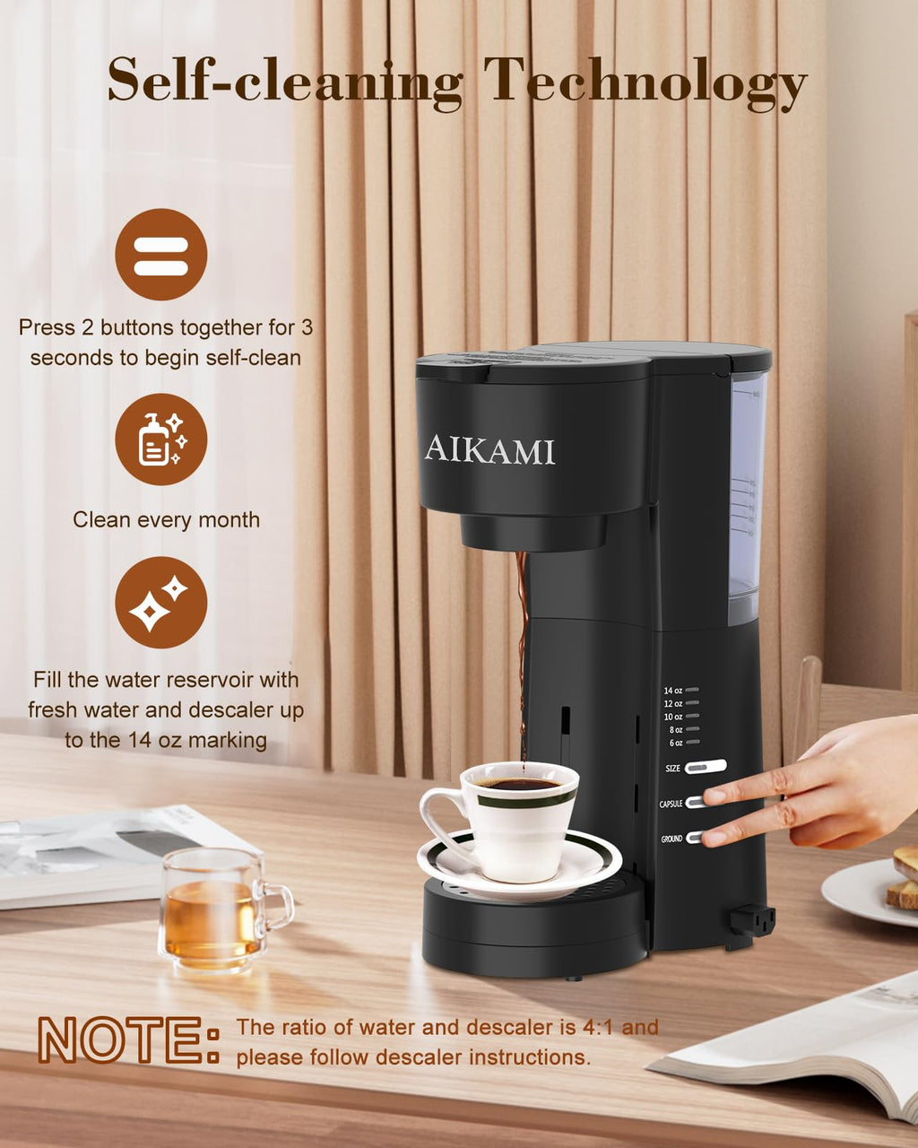 4 IN 1 Single Serve Coffee Maker with Milk Frother and Coffee Grinder U48948
