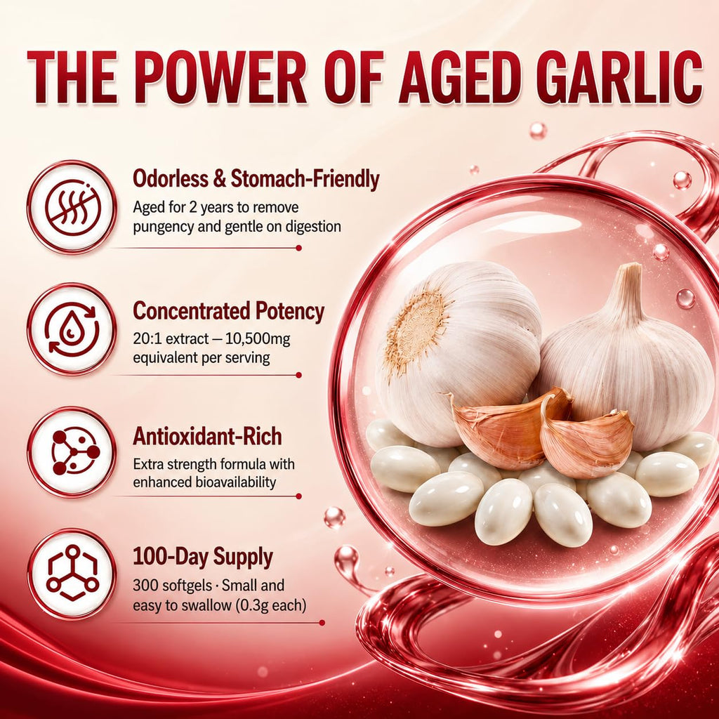 Aged Garlic Extract Supplements, 300 Softgels S6891