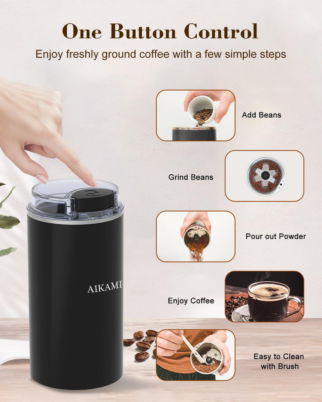 4 IN 1 Single Serve Coffee Maker with Milk Frother and Coffee Grinder U48948