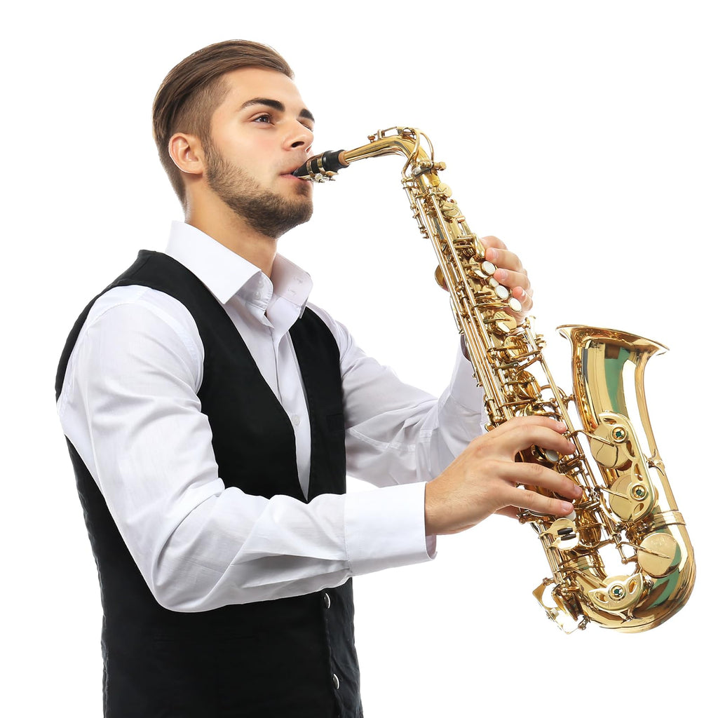 Alto Saxophone Mouthpiece Kit with Ligature, Cap, 21 Reeds, Pads and Storage Case J164