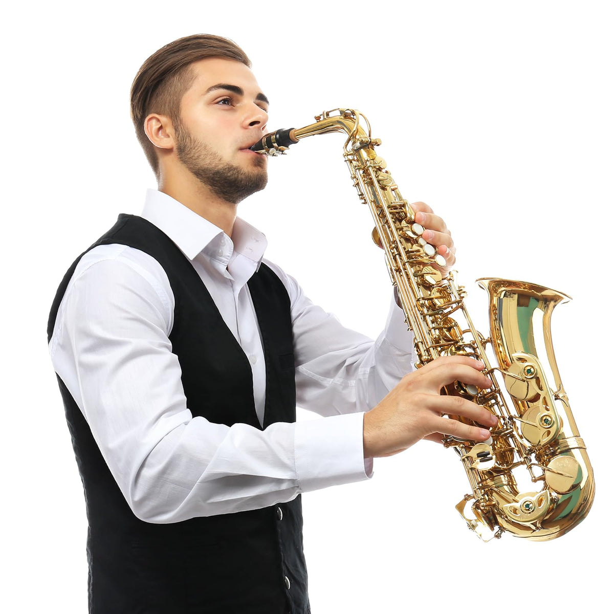 Alto Saxophone Mouthpiece Kit with Ligature, Cap, 21 Reeds, Pads and Storage Case J164