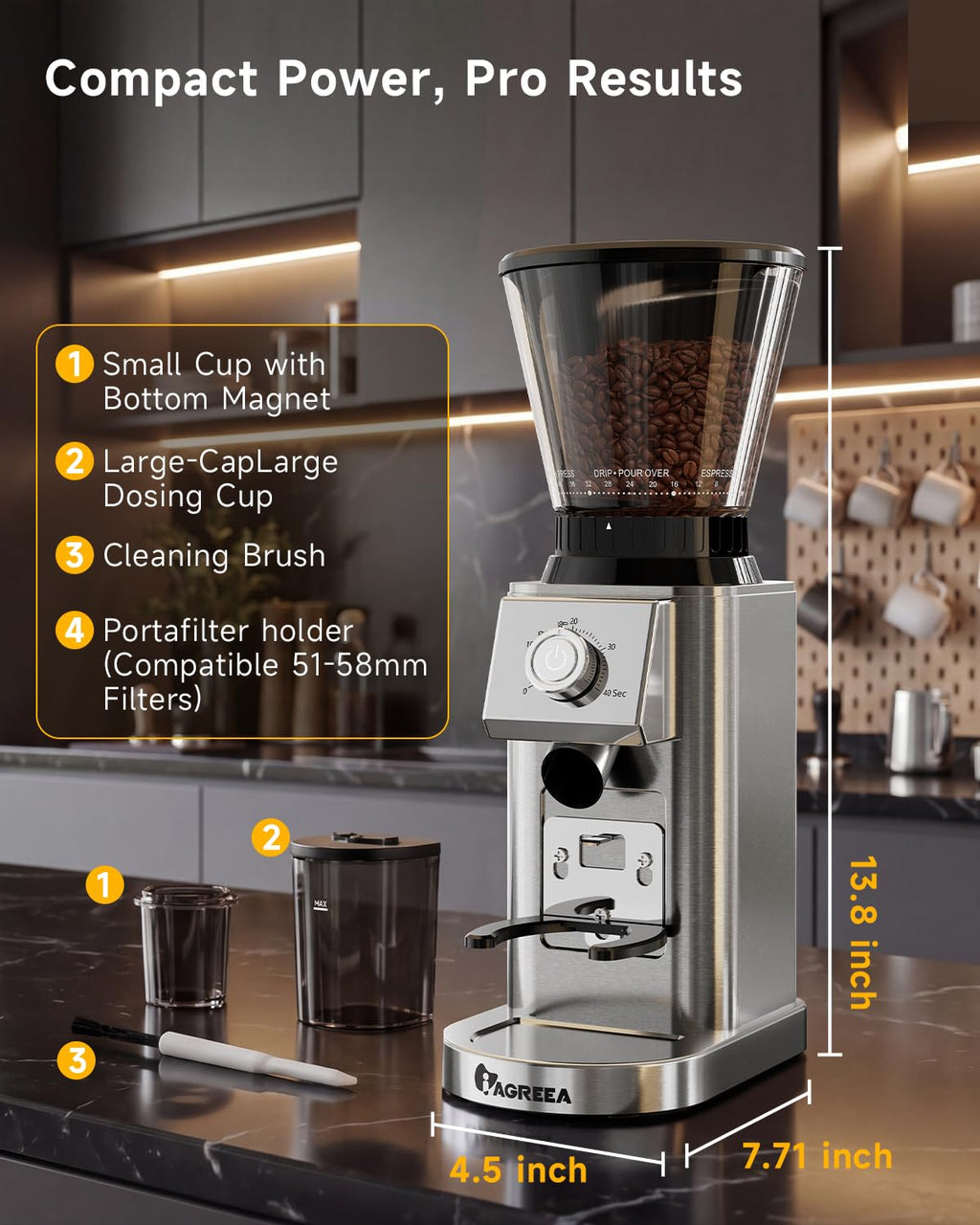 Conical Burr Espresso Grinder A748
