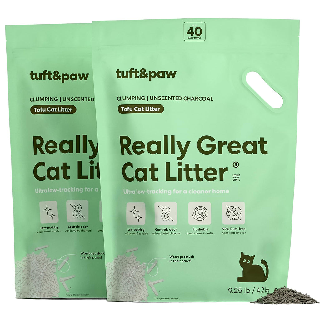 Tofu Cat Litter Clumping Flushable Unscented 9.25lbs 2Bags L28139