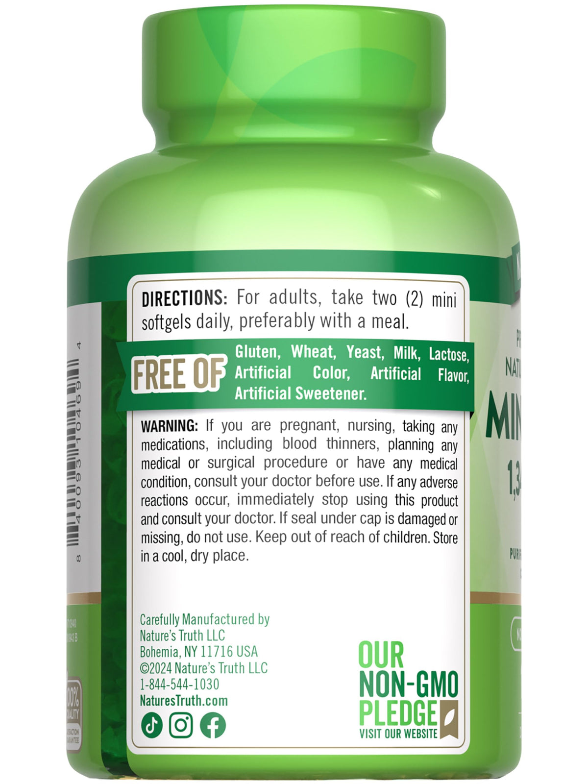 Fish Oil Omega 3 1340 mg 100 Softgels D627374