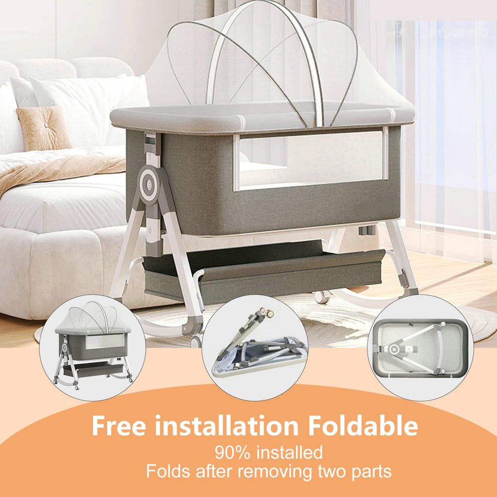 4 in 1 Baby Bassinet Bedside Sleeper with Wheels and Mattress P78944