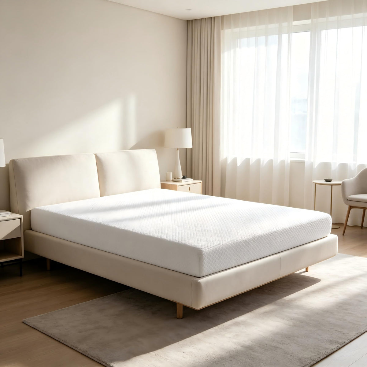 5 Inch Twin Size White Gel Memory Foam I524
