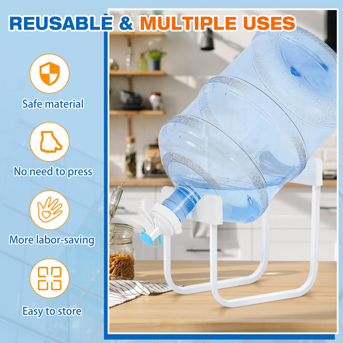 4 Sets Metal Water Jug Stand and Plastic Spigot Faucet S7127