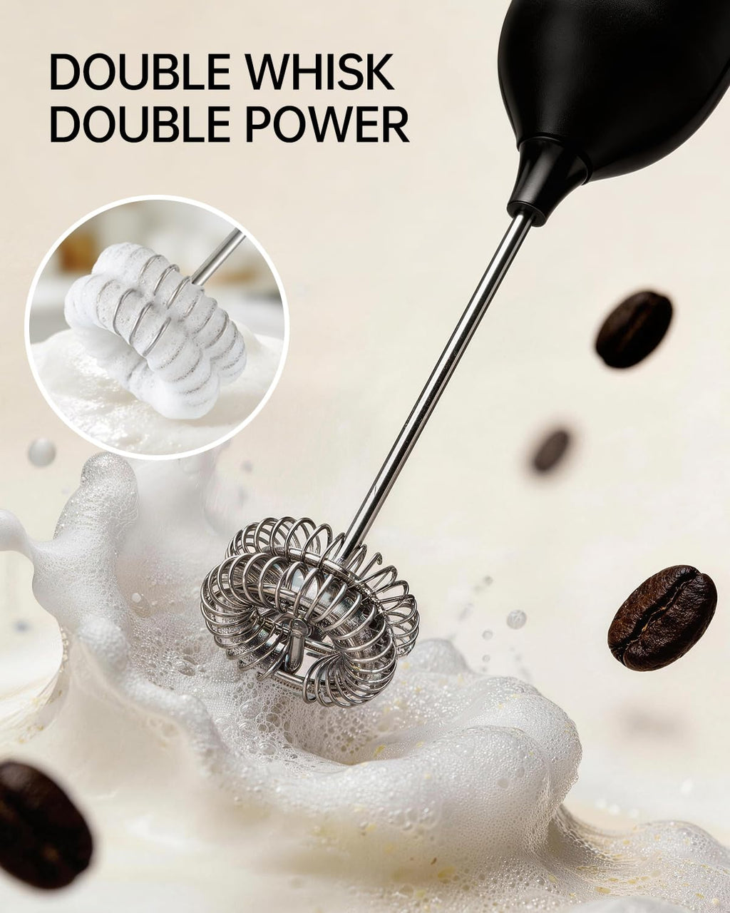Rechargeable Handheld Milk Frother with Stand A66072