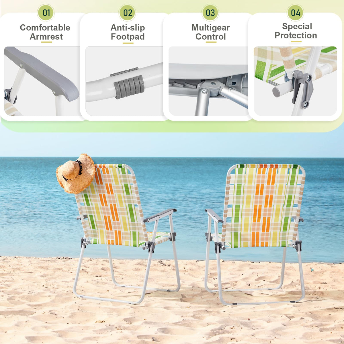 Oversized Webbed Folding Lawn Chairs 2 Pack E998206