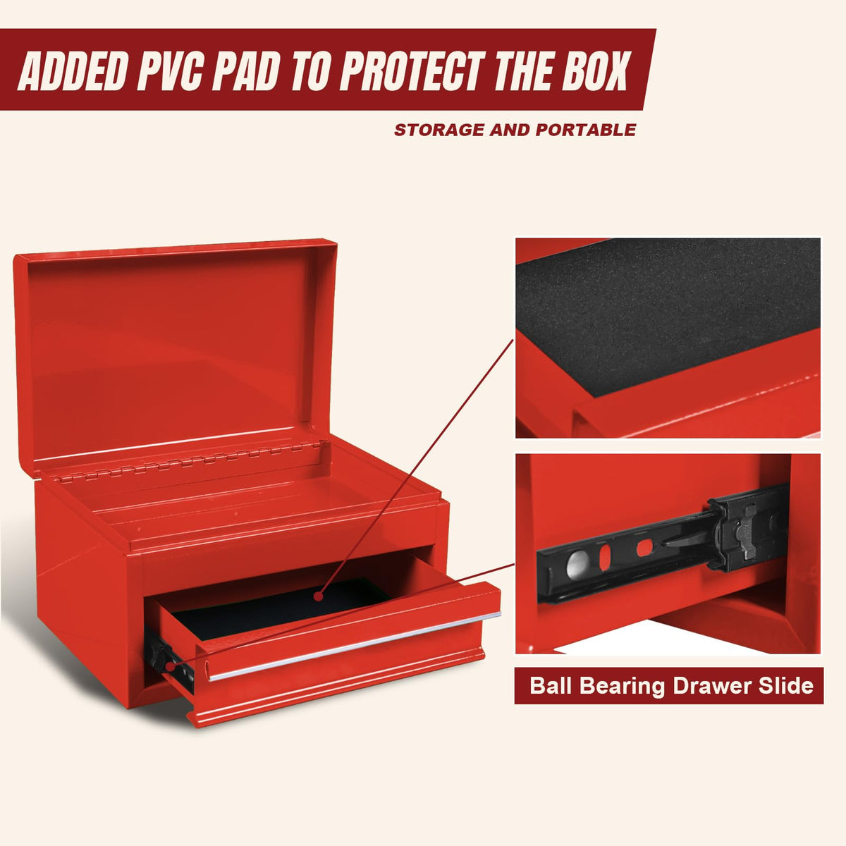 10" Mini Portable Steel Tool Box with Drawer A941