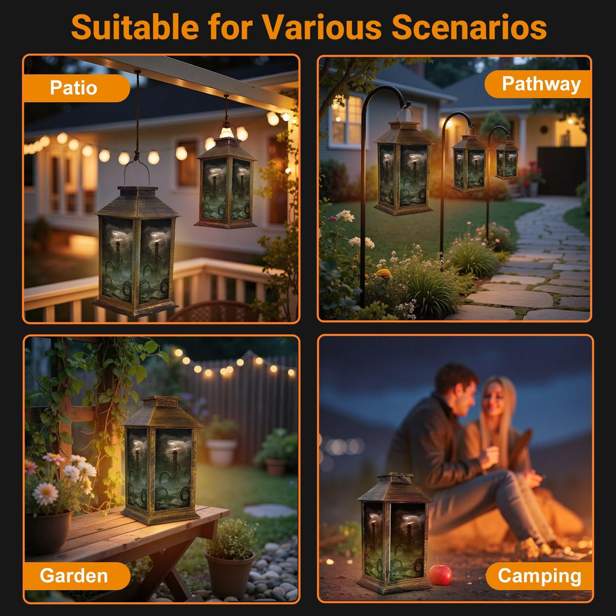 Waterproof Solar Powered Outdoor Hanging Lantern J311