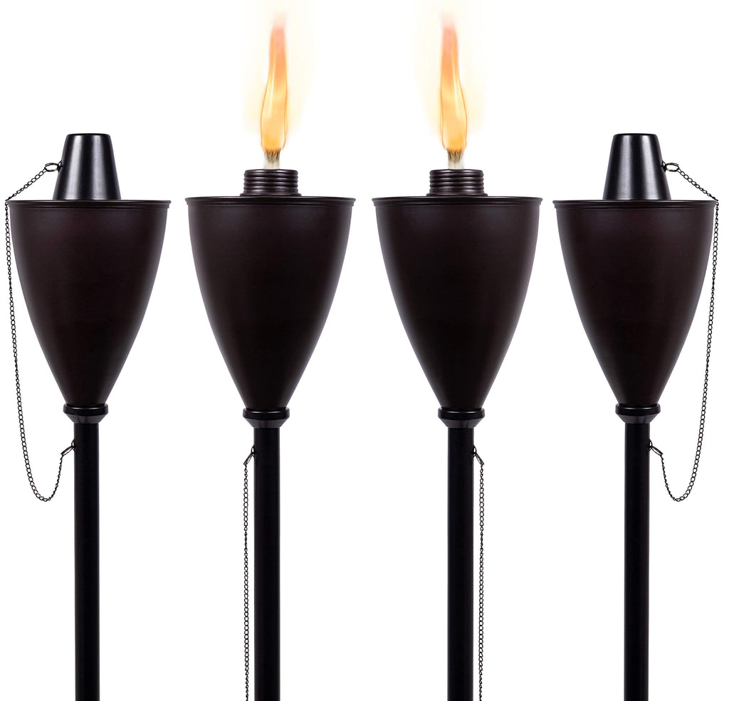 Outdoor Torches, Citronella Oil Compatible, Conical Bronze, 4 Pack C651405